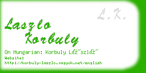 laszlo korbuly business card